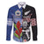 Custom Aotearoa and Samoa Rugby Family Matching Long Sleeve Bodycon Dress and Hawaiian Shirt Maori Warrior and Teuila Emblem-Tatau with Taniko Art