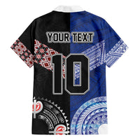 Custom Aotearoa and Samoa Rugby Family Matching Summer Maxi Dress and Hawaiian Shirt Maori Warrior and Teuila Emblem-Tatau with Taniko Art