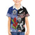 Custom Aotearoa and Samoa Rugby Kid Hawaiian Shirt Maori Warrior and Teuila Emblem-Tatau with Taniko Art