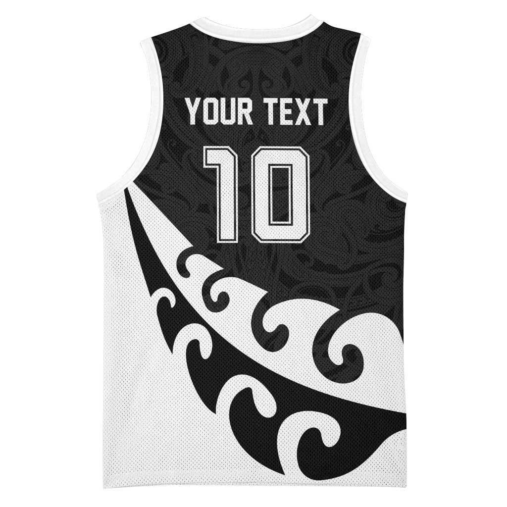 Custom NZ Rugby Basketball Jersey Koru and Silver Fern Sporty Style LT03 - Polynesian Pride