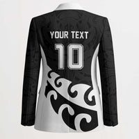 Custom NZ Rugby Blazer Koru and Silver Fern Sporty Style