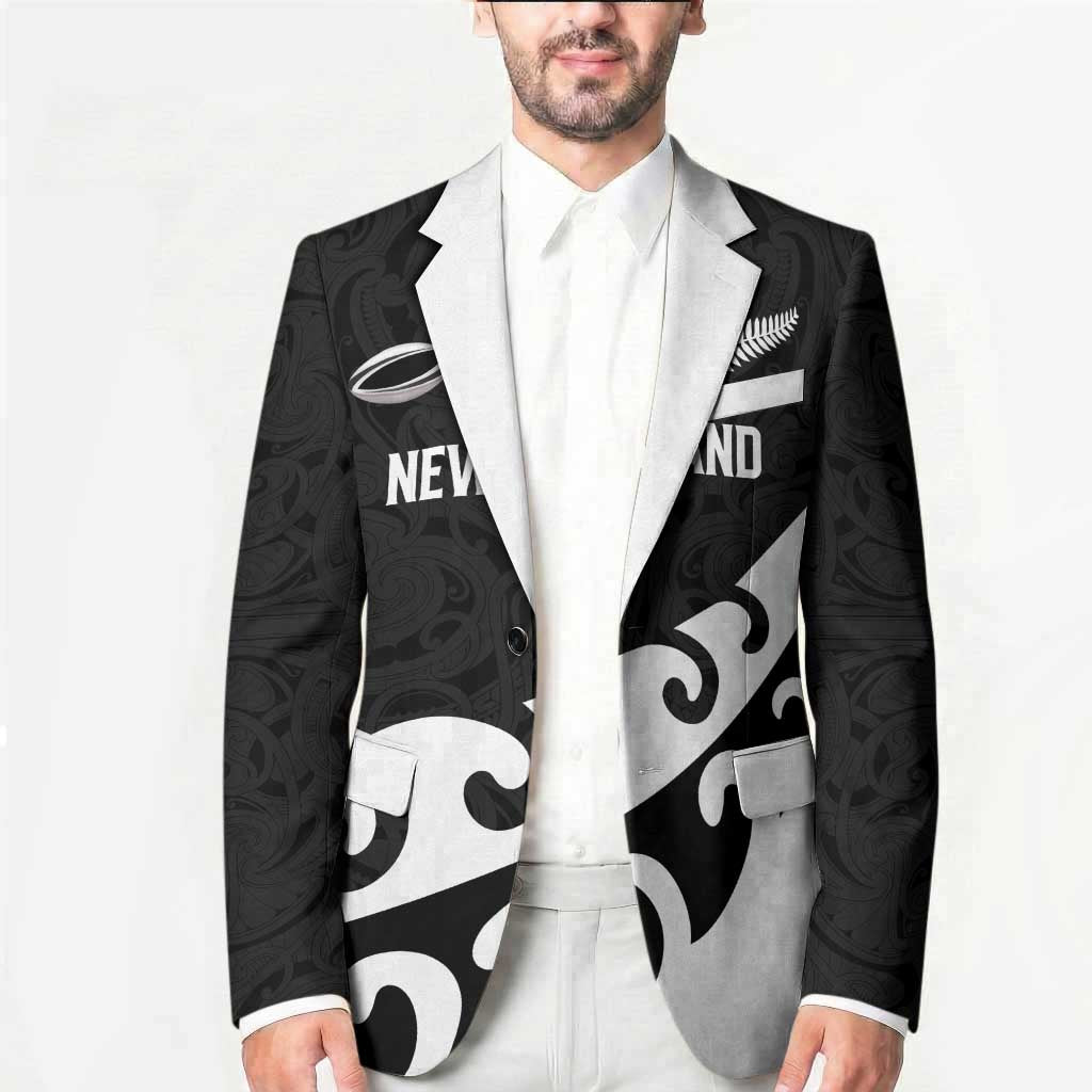 Custom NZ Rugby Blazer Koru and Silver Fern Sporty Style