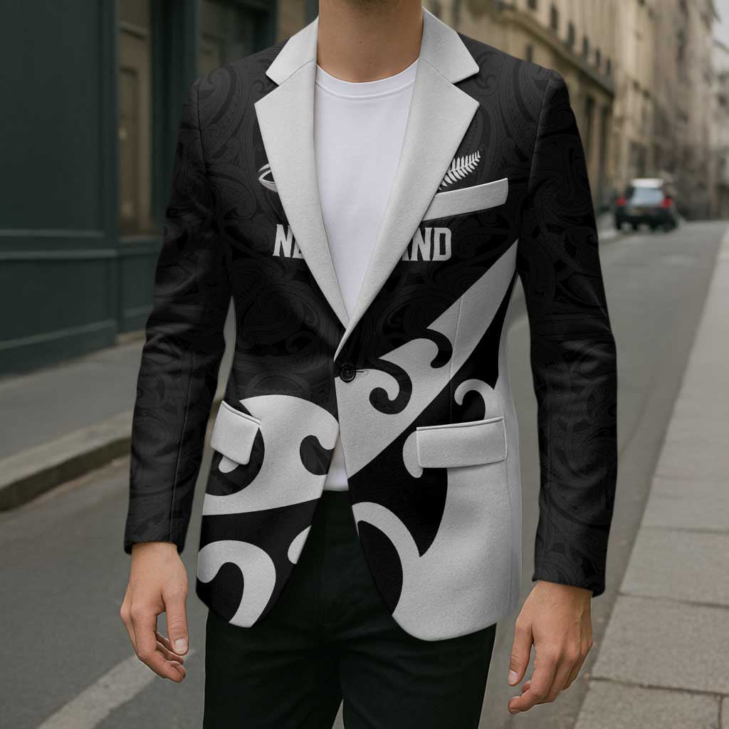 Custom NZ Rugby Blazer Koru and Silver Fern Sporty Style