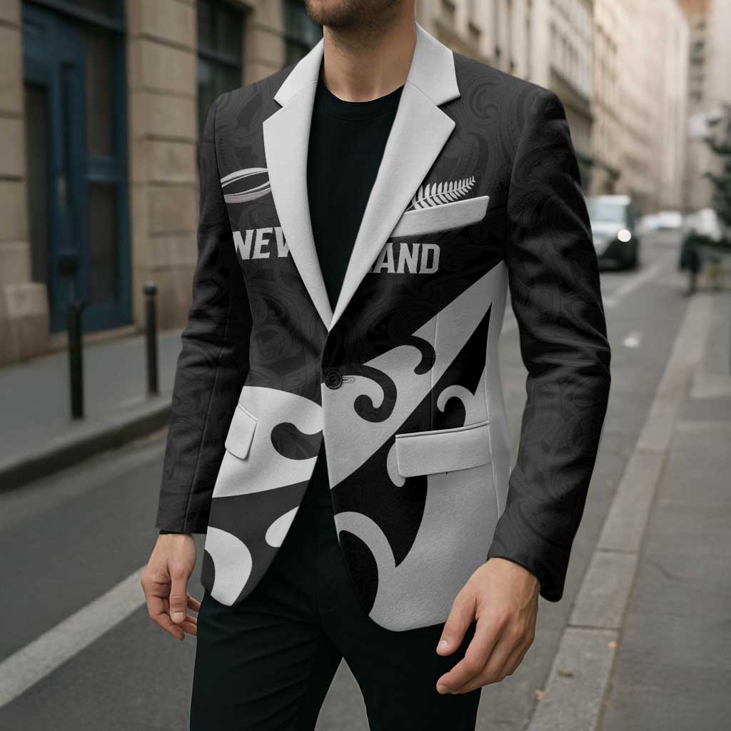 Custom NZ Rugby Blazer Koru and Silver Fern Sporty Style