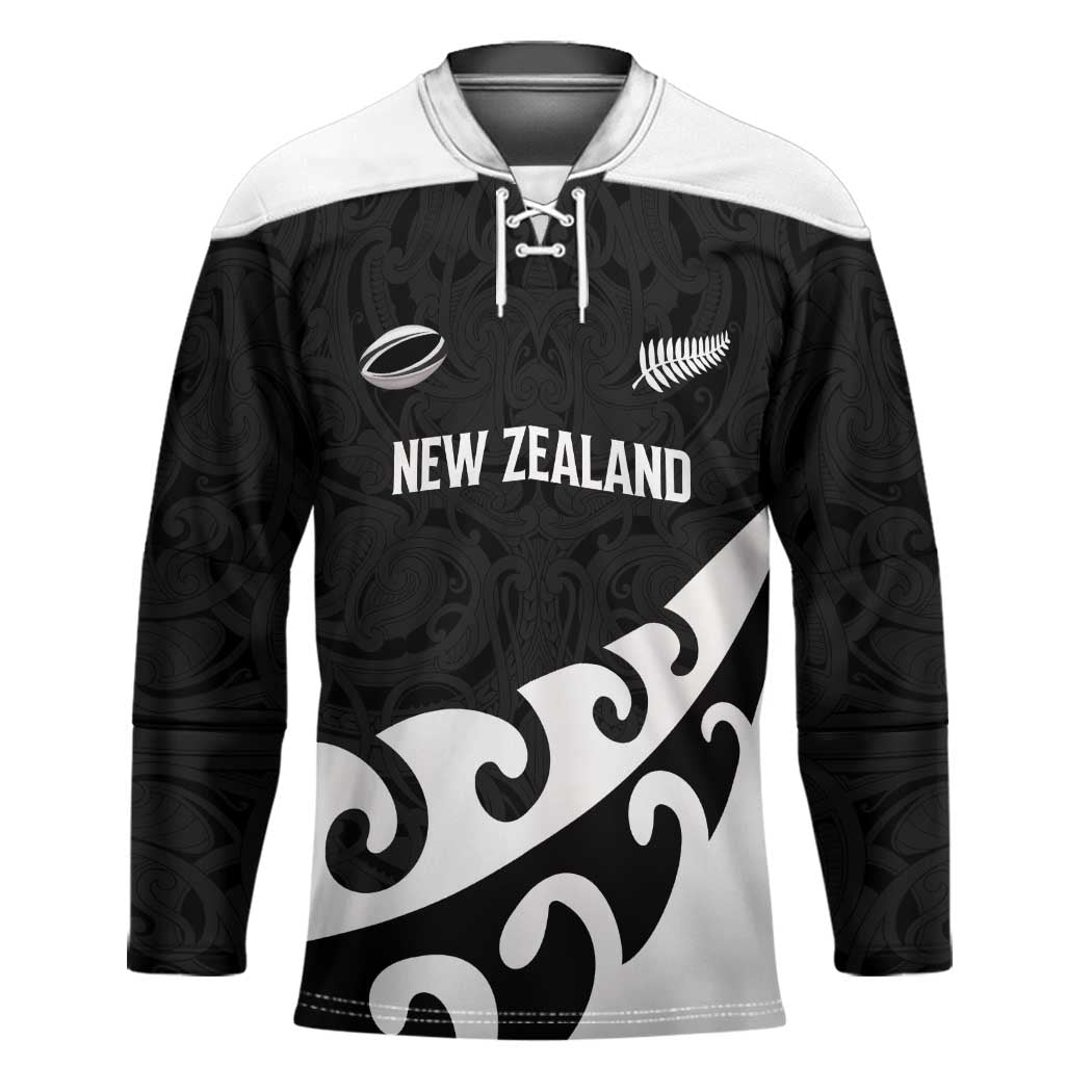 Custom NZ Rugby Hockey Jersey Koru and Silver Fern Sporty Style