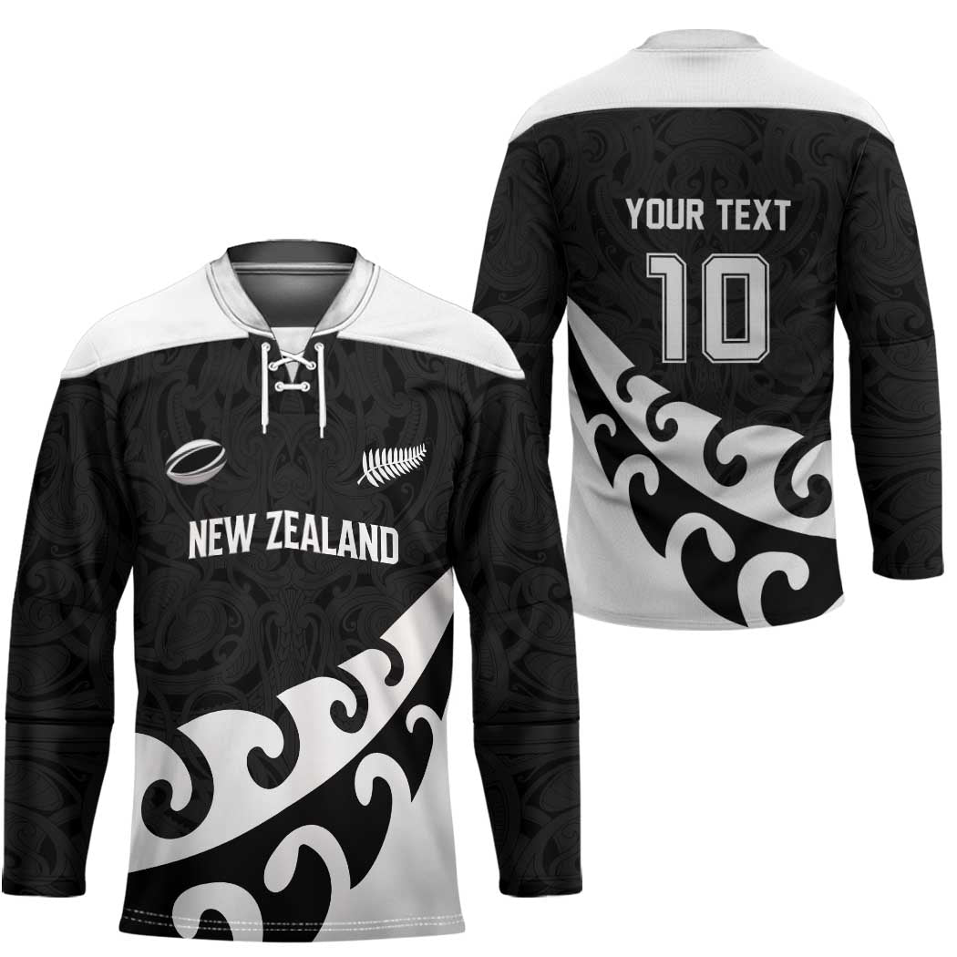 Custom NZ Rugby Hockey Jersey Koru and Silver Fern Sporty Style