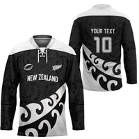 Custom NZ Rugby Hockey Jersey Koru and Silver Fern Sporty Style