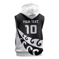 Custom NZ Rugby Sleeveless Zip Hoodie Koru and Silver Fern Sporty Style LT03 - Polynesian Pride