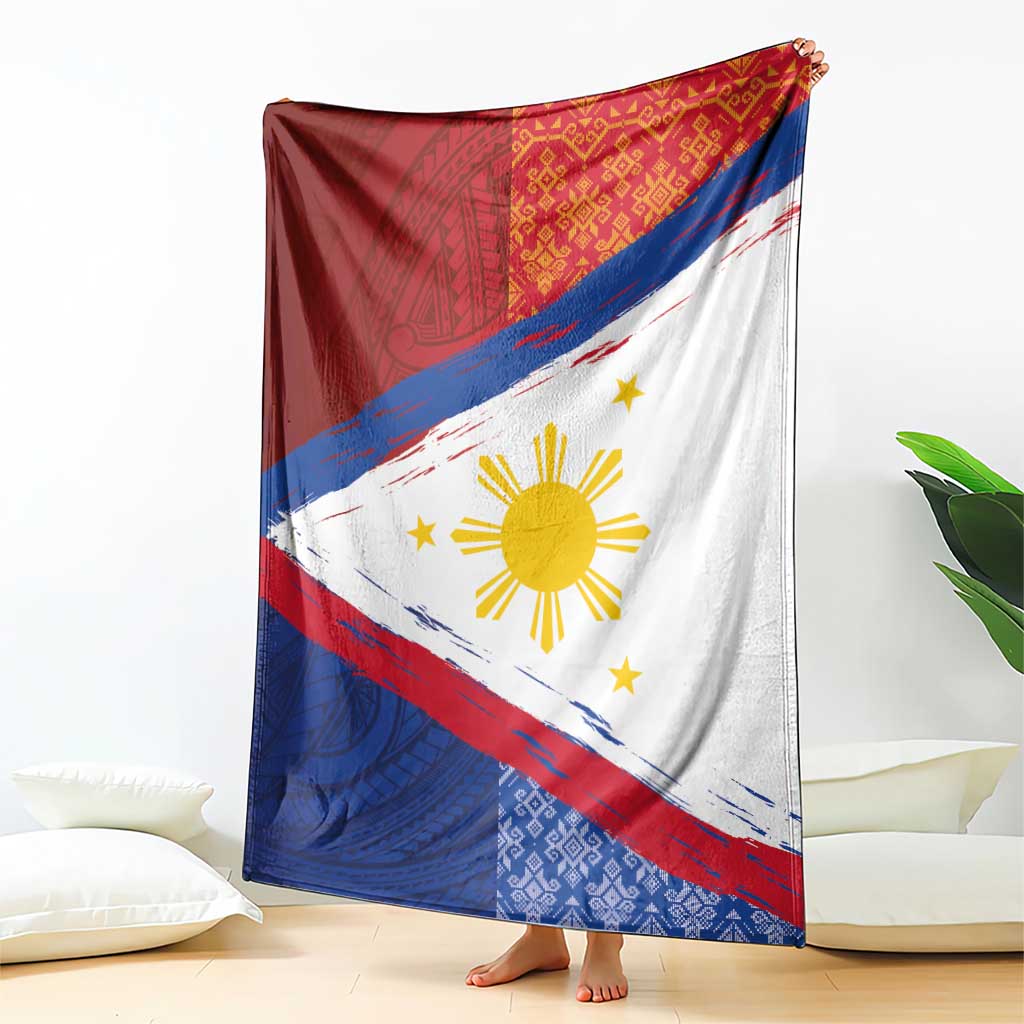 Philippines National Flag Day Blanket Polynesian and Yakan Tattoo Brush Style