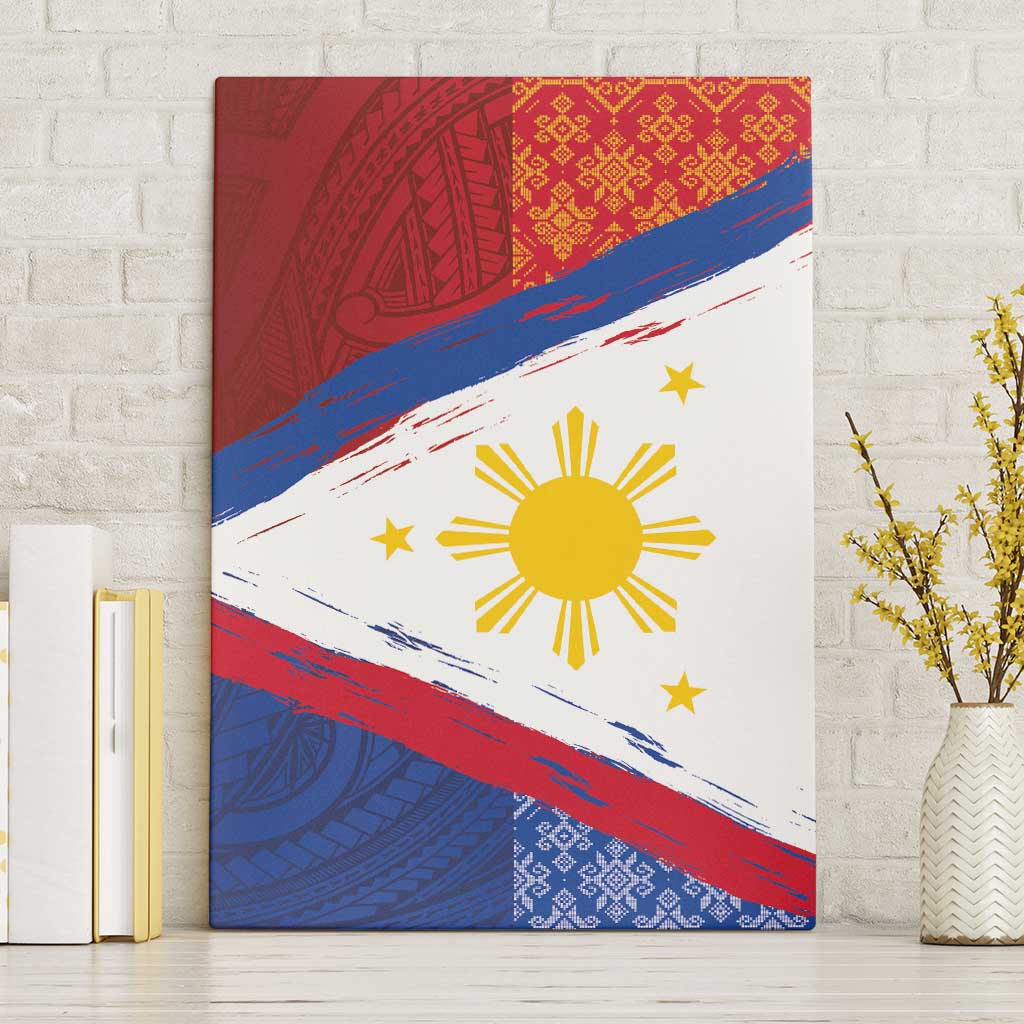 Philippines National Flag Day Canvas Wall Art Polynesian and Yakan Tattoo Brush Style