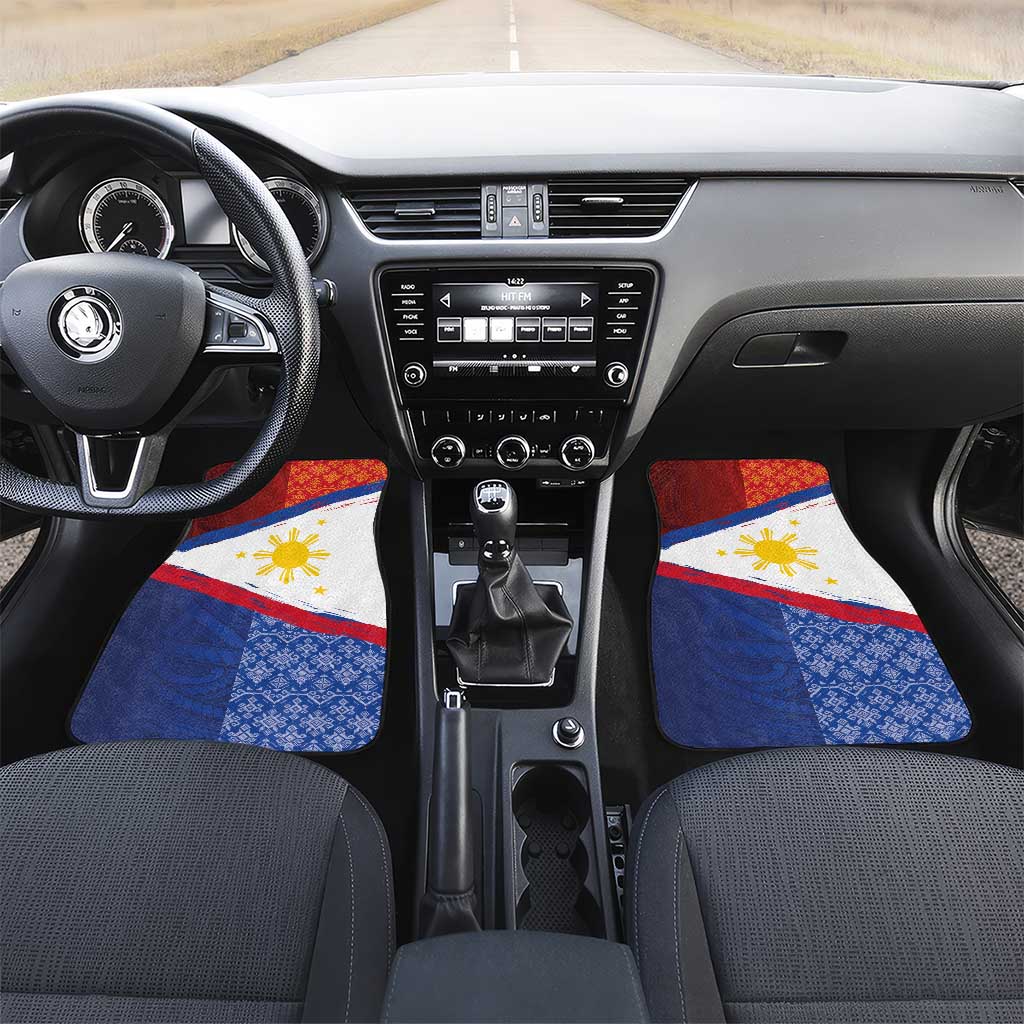 Philippines National Flag Day Car Mats Polynesian and Yakan Tattoo Brush Style