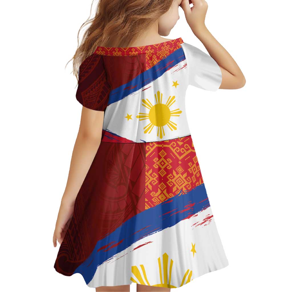 Philippines National Flag Day Family Matching Puletasi and Hawaiian Shirt Polynesian and Yakan Tattoo Brush Style