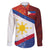 Philippines National Flag Day Family Matching Short Sleeve Bodycon Dress and Hawaiian Shirt Polynesian and Yakan Tattoo Brush Style
