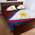 Philippines National Flag Day Quilt Bed Set Polynesian and Yakan Tattoo Brush Style