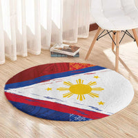 Philippines National Flag Day Round Carpet Polynesian and Yakan Tattoo Brush Style