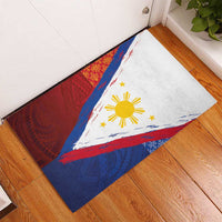 Philippines National Flag Day Rubber Doormat Polynesian and Yakan Tattoo Brush Style