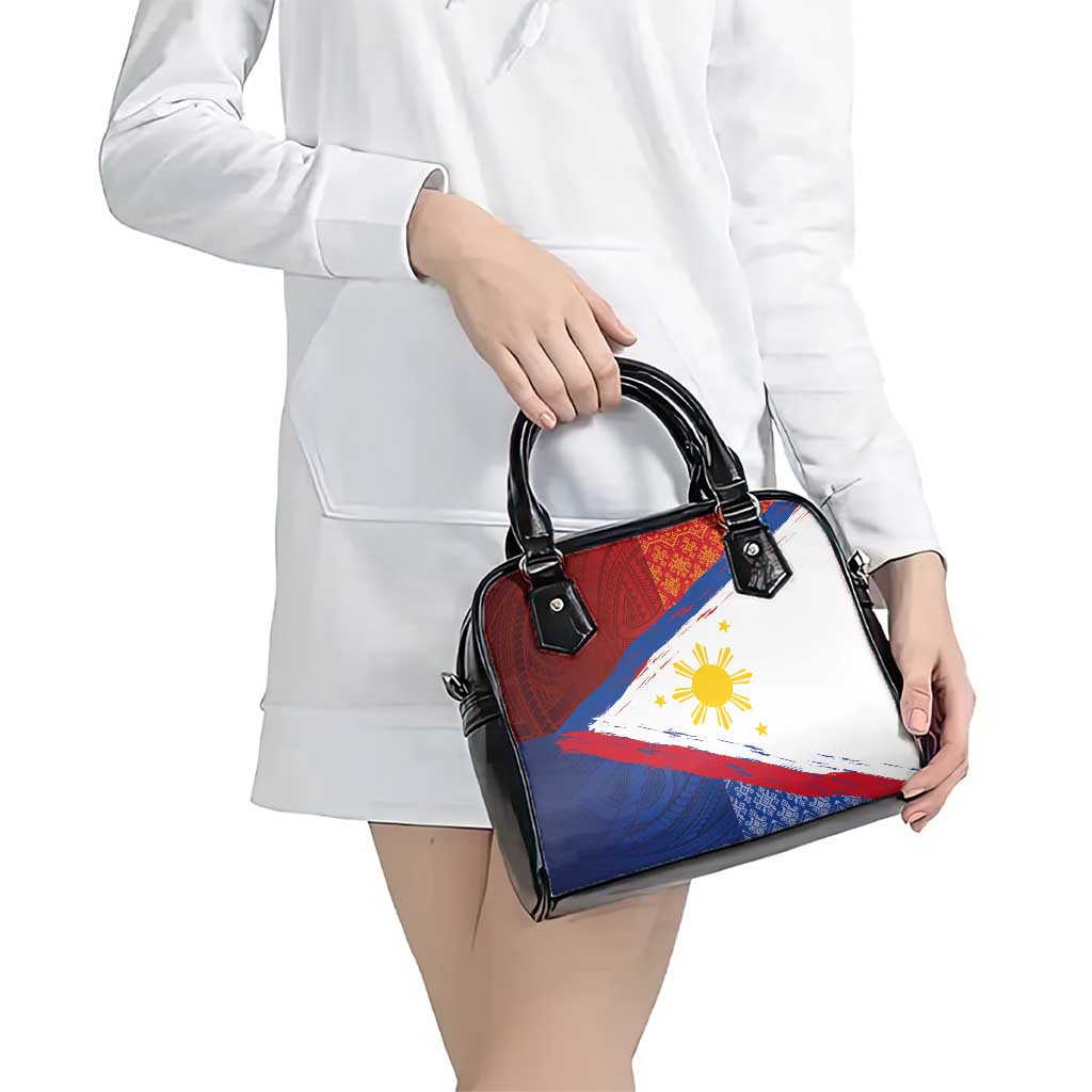 Philippines National Flag Day Shoulder Handbag Polynesian and Yakan Tattoo Brush Style