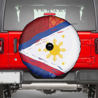 Philippines National Flag Day Spare Tire Cover Polynesian and Yakan Tattoo Brush Style