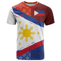 Philippines National Flag Day T Shirt Polynesian and Yakan Tattoo Brush Style