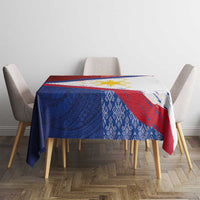 Philippines National Flag Day Tablecloth Polynesian and Yakan Tattoo Brush Style