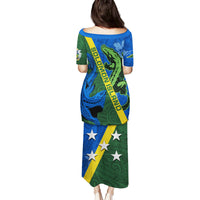 Solomon Island Crocodile and Shark Family Matching Puletasi and Hawaiian Shirt Polynesian Pattern