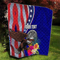 Personalised American Samoa and United States Quilt Bald Eagle and Seal Hibiscus Polynesian Pattern LT03 - Polynesian Pride