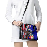 Personalised American Samoa and United States Shoulder Handbag Bald Eagle and Seal Hibiscus Polynesian Pattern LT03 - Polynesian Pride