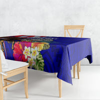 Personalised American Samoa and United States Tablecloth Bald Eagle and Seal Hibiscus Polynesian Pattern