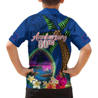 Guam Liberation Day 80th Anniversary Family Matching Summer Maxi Dress and Hawaiian Shirt Palm Tree and Seal Artwork Hibiscus Polynesian Pattern LT03 - Polynesian Pride