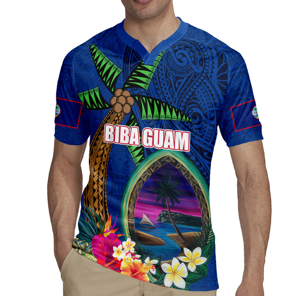 Guam Liberation Day 80th Anniversary Rugby Jersey Palm Tree and Seal ...