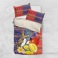 Philippines Kadayawan Bedding Set Filipino Eagle Durian with Polynesian and Igorots Pattern