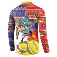 Philippines Kadayawan Button Sweatshirt Filipino Eagle Durian with Polynesian and Igorots Pattern
