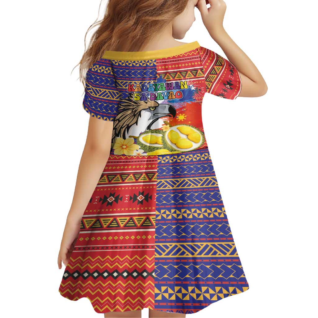 Philippines Kadayawan Family Matching Off Shoulder Short Dress and Hawaiian Shirt Filipino Eagle Durian with Polynesian and Igorots Pattern LT03 - Polynesian Pride