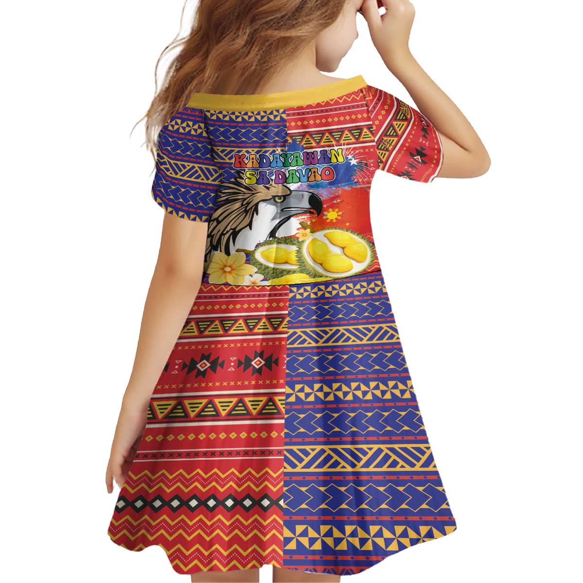 Philippines Kadayawan Family Matching Puletasi and Hawaiian Shirt Filipino Eagle Durian with Polynesian and Igorots Pattern