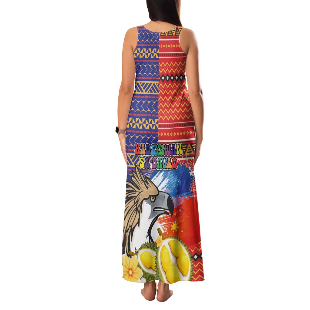 Philippines Kadayawan Family Matching Tank Maxi Dress and Hawaiian Shirt Filipino Eagle Durian with Polynesian and Igorots Pattern