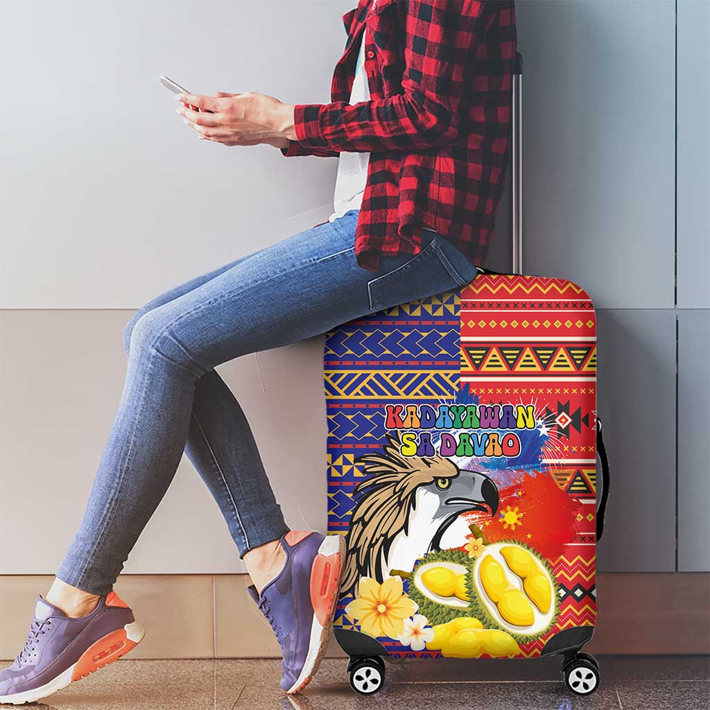 Philippines Kadayawan Luggage Cover Filipino Eagle Durian with Polynesian and Igorots Pattern LT03 - Polynesian Pride