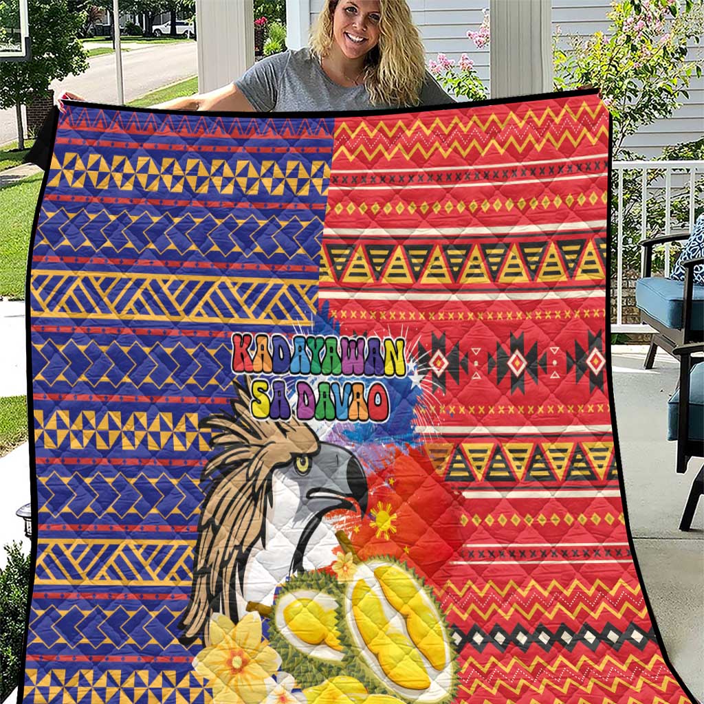Philippines Kadayawan Quilt Filipino Eagle Durian with Polynesian and Igorots Pattern LT03 Red - Polynesian Pride