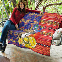 Philippines Kadayawan Quilt Filipino Eagle Durian with Polynesian and Igorots Pattern