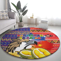 Philippines Kadayawan Round Carpet Filipino Eagle Durian with Polynesian and Igorots Pattern LT03 - Polynesian Pride