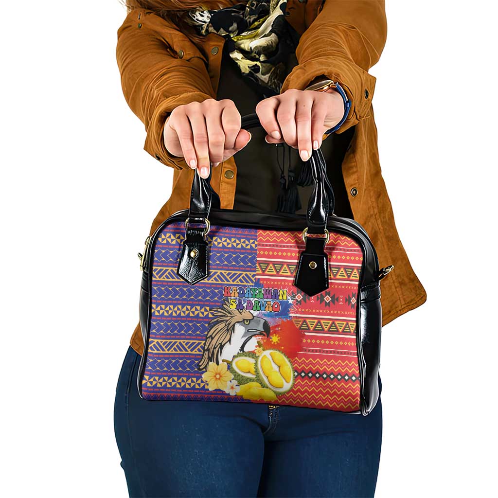 Philippines Kadayawan Shoulder Handbag Filipino Eagle Durian with Polynesian and Igorots Pattern LT03 One Size Red - Polynesian Pride