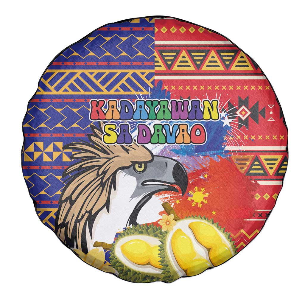 Philippines Kadayawan Spare Tire Cover Filipino Eagle Durian with Polynesian and Igorots Pattern