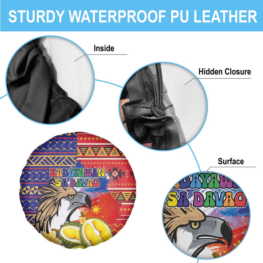 Philippines Kadayawan Spare Tire Cover Filipino Eagle Durian with Polynesian and Igorots Pattern