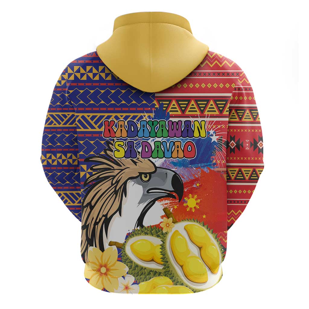 Philippines Kadayawan Zip Hoodie Filipino Eagle Durian with Polynesian and Igorots Pattern LT03 - Polynesian Pride