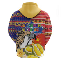 Philippines Kadayawan Zip Hoodie Filipino Eagle Durian with Polynesian and Igorots Pattern LT03 - Polynesian Pride