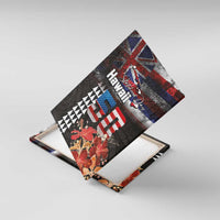 Hawaii Statehood Day Canvas Wall Art 50th state of the United States Kakau Tattoos and Hibiscus Grunge - Polynesian Pride