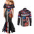 Hawaii Statehood Day Couples Matching Mermaid Dress and Long Sleeve Button Shirt 50th state of the United States Kakau Tattoos and Hibiscus Grunge - Polynesian Pride