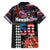 Hawaii Statehood Day Family Matching Summer Maxi Dress and Hawaiian Shirt 50th state of the United States Kakau Tattoos and Hibiscus Grunge - Polynesian Pride