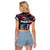 Hawaii Statehood Day Raglan Cropped T Shirt 50th state of the United States Kakau Tattoos and Hibiscus Grunge - Polynesian Pride