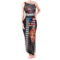 Hawaii Statehood Day Tank Maxi Dress 50th state of the United States Kakau Tattoos and Hibiscus Grunge - Polynesian Pride