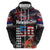 Hawaii Statehood Day Zip Hoodie 50th state of the United States Kakau Tattoos and Hibiscus Grunge - Polynesian Pride